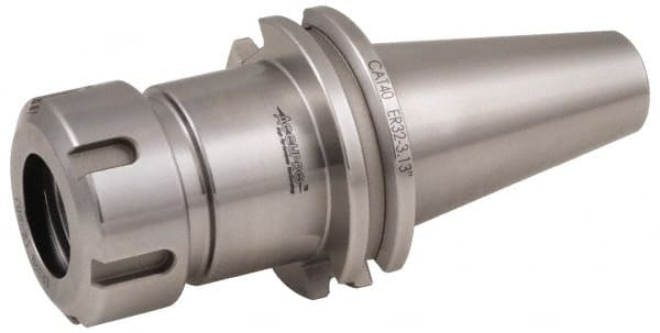 Accupro - 0.039" to 0.629" Capacity, 4" Projection, CAT50 Taper Shank, ER25 Collet Chuck - 0.0002" TIR, Through-Spindle & DIN Flange Coolant - Exact Tooling