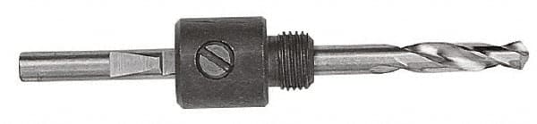 DeWALT - 1-1/4 to 6" Tool Diam Compatibility, Straight Shank, Steel Integral Pilot Drill, Hole Cutting Tool Arbor - 1/2" Min Chuck, Round Shank Cross Section, Quick-Change Attachment, For 1-1/4 to 6" Hole Saws - Exact Tooling