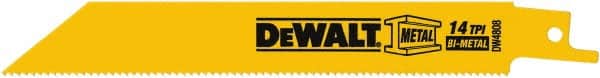 DeWALT - Bi-Metal Reciprocating Saw Blade - Straight Profile, 14 TPI, Toothed Edge - Exact Tooling