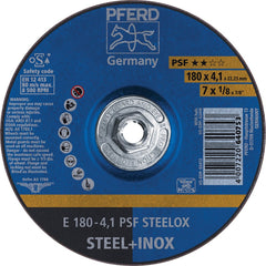 PFERD - Depressed-Center Wheels; Hole Thread Size: 5/8-11 ; Connector Type: Arbor ; Wheel Type Number: Type 27 ; Abrasive Material: Aluminum Oxide ; Maximum RPM: 8500.000 ; Bond Type: Resinoid - Exact Tooling