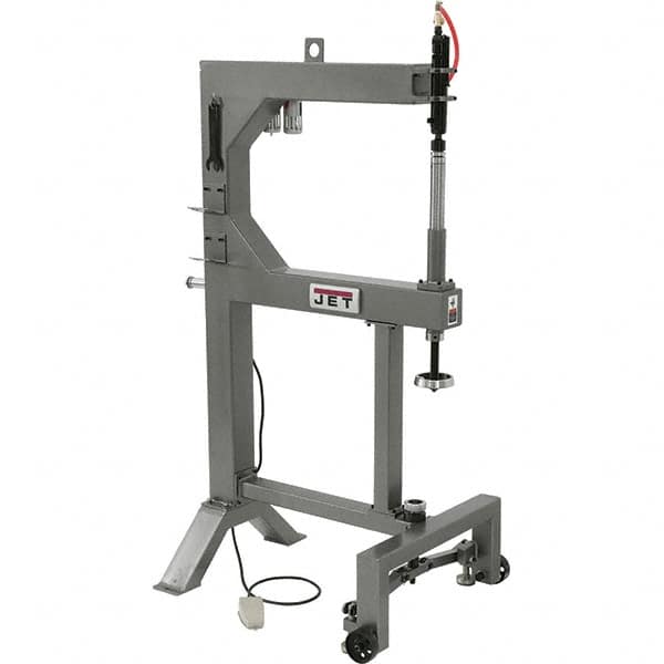 Jet - Power Hammer Machines; Machine Style: Planishing Hammer ; Power Type: Manual ; Throat Depth (Inch): 24 ; Maximum Opening Size (Inch): 2-1/2 ; Air Consumption (CFM): 8.80 ; Voltage: 110 - Exact Tooling