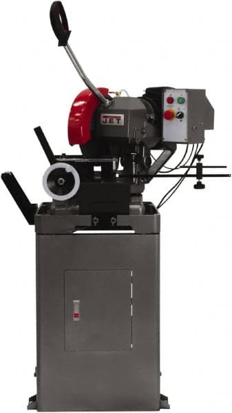 Jet - 2 Cutting Speeds, 315mm Blade Diam, Cold Saw - 52 & 104 RPM Blade Speed, Floor Machine, 3 Phase, Compatible with Ferrous Material - Exact Tooling