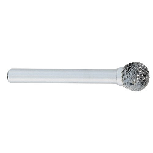 SD-3 -3/8 × 3/8 LOC × 1/4 Shank × 2 OAL Ball Shape Carbide Medium Tough Cut Burr - Exact Tooling