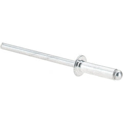 Value Collection - Size 45 Dome Head Aluminum Open End Blind Rivet - Aluminum Mandrel, 0.251" to 0.312" Grip, 1/4" Head Diam, 0.129" to 0.133" Hole Diam, 0.462" Length Under Head, 1/8" Body Diam - Exact Tooling