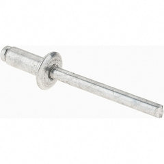 Value Collection - Size 64 Dome Head Aluminum Open End Blind Rivet - Aluminum Mandrel, 0.188" to 1/4" Grip, 3/8" Head Diam, 0.192" to 0.198" Hole Diam, 0.45" Length Under Head, 3/16" Body Diam - Exact Tooling