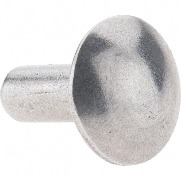 Value Collection - 3/16" Body Diam, Brazier Aluminum Solid Rivet - 1/2" Length Under Head - Exact Tooling