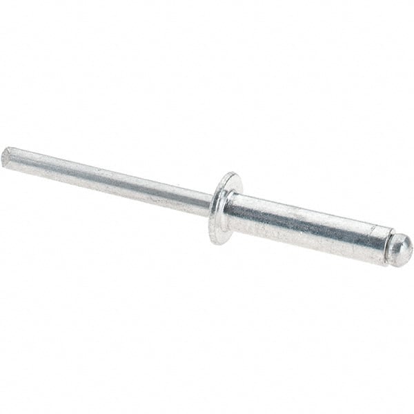Value Collection - Size 610 Dome Head Aluminum Open End Blind Rivet - Aluminum Mandrel, 0.501" to 5/8" Grip, 3/8" Head Diam, 0.192" to 0.198" Hole Diam, 0.825" Length Under Head, 3/16" Body Diam - Exact Tooling