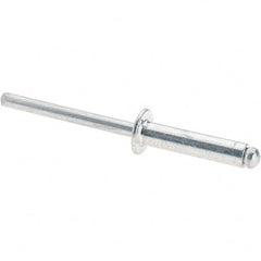 Value Collection - Size 610 Dome Head Aluminum Open End Blind Rivet - Aluminum Mandrel, 0.501" to 5/8" Grip, 3/8" Head Diam, 0.192" to 0.198" Hole Diam, 0.825" Length Under Head, 3/16" Body Diam - Exact Tooling