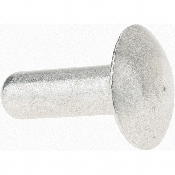 Value Collection - 1/4" Body Diam, Brazier Aluminum Solid Rivet - 3/4" Length Under Head - Exact Tooling