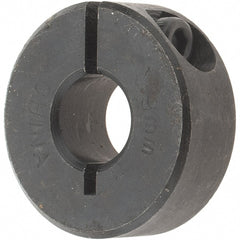 Value Collection - 9mm Bore, Steel, One Piece Clamp Collar - 1" Outside Diam - Exact Tooling