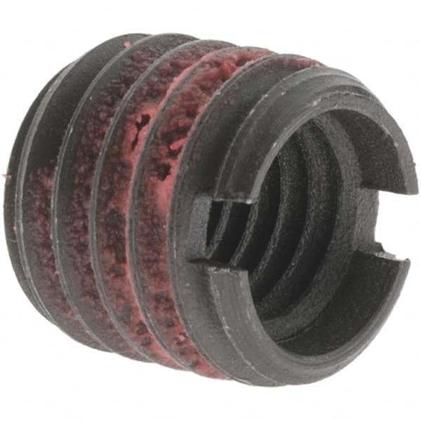Value Collection - M10x1.50 Internal, 9/16-12 External, Metric Coarse, 0.515" Insert Length, Thread Locking Repair Inserts - Carbon Steel, Bright Finish, Use Tool 500-5 - Exact Tooling