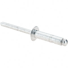 Value Collection - Size 812 Dome Head Aluminum Open End Blind Rivet - Aluminum Mandrel, 0.626" to 3/4" Grip, 1/2" Head Diam, 0.257" to 0.261" Hole Diam, 1" Length Under Head, 1/4" Body Diam - Exact Tooling
