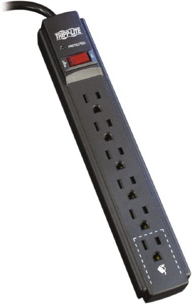 Tripp-Lite - 6 Outlets, 120 VAC15 Amps, 6' Cord, Power Outlet Strip - Floor, Keyhole Mount, 5-15 NEMA Configuration, 1.23" Strip - Exact Tooling