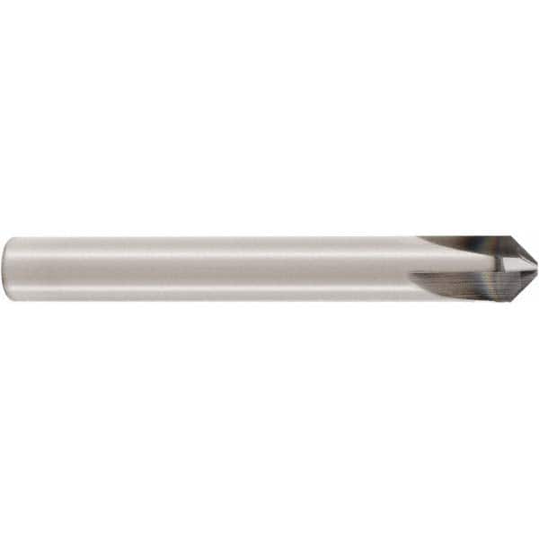 Seco - 10mm Diam 4 Flute Single End Solid Carbide Chamfer Mill - Exact Tooling