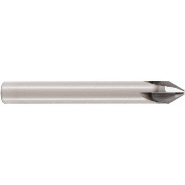 Seco - 8mm Diam 4 Flute Single End Solid Carbide Chamfer Mill - Exact Tooling