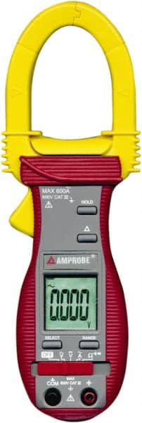 Amprobe - 2730785, CAT III, Digital Average Responding Clamp Meter with 1.7717" Clamp On Jaws - 600 VAC/VDC, 1000 AC Amps, Measures Voltage, Current, Resistance - Exact Tooling