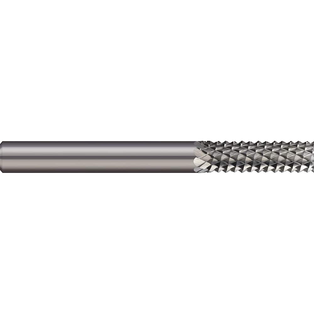 Micro 100 - 1/8" Diam, 1/2" LOC, 1/8" Shank Diam, Plain (No End) Diamond-Pattern Router Bit - Exact Tooling