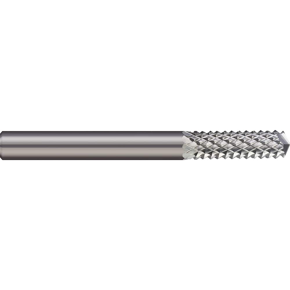 Micro 100 - 3/16" Diam, 5/8" LOC, 1/4" Shank Diam, 135° Drill Point Diamond-Pattern Router Bit - Exact Tooling