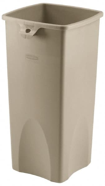 Rubbermaid - 23 Gal Beige Square Trash Can - Polyethylene, 30.9" High x 16-1/2" Long x 15-1/2" Wide - Exact Tooling