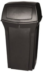 Rubbermaid - 35 Gal Black Square Trash Can - Polyethylene, 41" High x 21-1/2" Long x 21-1/2" Wide - Exact Tooling