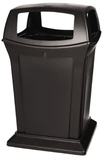 Rubbermaid - 45 Gal Black Square Trash Can - Polyethylene, 41-1/2" High x 24-7/8" Long x 24-7/8" Wide - Exact Tooling