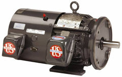 US Motors - 7-1/2 hp, TEFC Enclosure, No Thermal Protection, 1,765 RPM, 230/460 Volt, 60 Hz, Three Phase Premium Efficient Motor - Size 213 Frame, Rigid Mount, 1 Speed, Ball Bearings, 18.4/9.2 Full Load Amps, F Class Insulation, Reversible - Exact Tooling