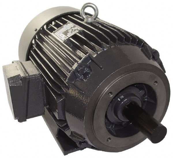 US Motors - 7-1/2 hp, TEFC Enclosure, No Thermal Protection, 3,500 RPM, 575 Volt, 60 Hz, Three Phase Energy Efficient Motor - Size 213 Frame, Rigid Mount, 1 Speed, Ball Bearings, 6.9 Full Load Amps, F Class Insulation, CCW Lead End - Exact Tooling