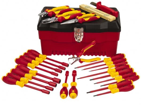 Wiha - 25 Piece Insulated Hand Tool Set - Comes in Molded Case - Exact Tooling