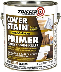 Zinsser - 1 Gal Flat White Primer - 300 to 400 Sq Ft Coverage, 347 gL Content, Quick Drying - Exact Tooling