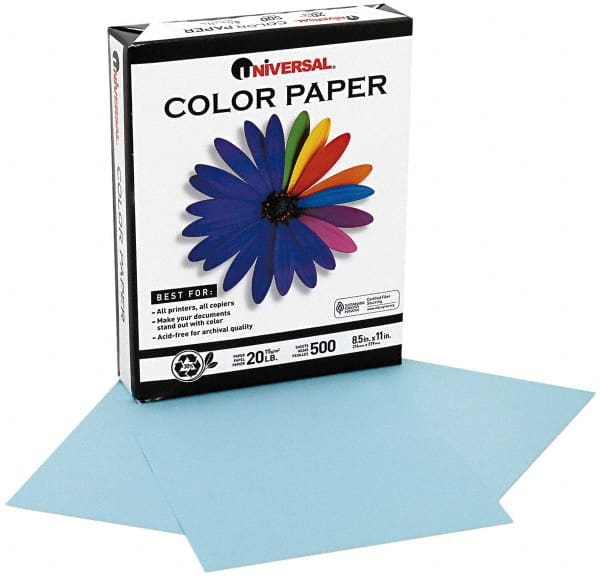 UNIVERSAL - 8-1/2" x 11" Blue Copy Paper - Use with Laser Printers, Copiers, Offset Presses, Spirit Duplicators - Exact Tooling