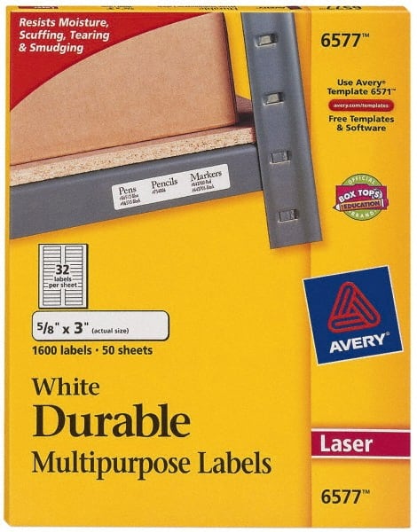 AVERY - 3" Long, White Paper Name Badge Labels - For Laser Printers - Exact Tooling