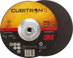 3M - 60 Grit, 7" Wheel Diam, Type 27 Depressed Center Wheel - Ceramic, Resinoid Bond, S Hardness, 8,500 Max RPM - Exact Tooling
