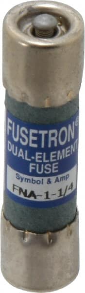 Cooper Bussmann - 250 VAC, 1.25 Amp, Time Delay Pin Indicator Fuse - Fuse Holder Mount, 1-1/2" OAL, 10 at 125 V kA Rating, 13/32" Diam - Exact Tooling