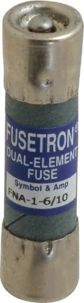 Cooper Bussmann - 250 VAC, 1.6 Amp, Time Delay Pin Indicator Fuse - Fuse Holder Mount, 1-1/2" OAL, 10 at 125 V kA Rating, 13/32" Diam - Exact Tooling