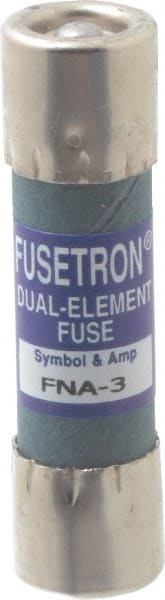 Cooper Bussmann - 250 VAC, 3 Amp, Time Delay Pin Indicator Fuse - Fuse Holder Mount, 1-1/2" OAL, 10 at 125 V kA Rating, 13/32" Diam - Exact Tooling