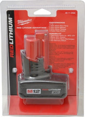 Milwaukee Tool - 12 Volt Lithium-Ion Power Tool Battery - 3 Ahr Capacity, 1/2 hr Charge Time, Series M12 XC RED - Exact Tooling