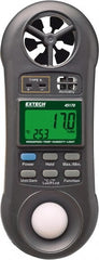 Extech - -148 to 2,372°F, 10 to 95% Humidity Range, Thermo-Hygrometer, Anemometer and Light Meter - 4% Relative Humidity Accuracy - Exact Tooling