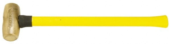 American Hammer - 5 Lb Head Nonsparking Hammer - 22" OAL, 20" Long Fiberglass Handle - Exact Tooling