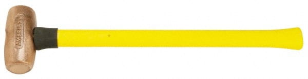 American Hammer - 5 Lb Head Nonsparking Hammer - 22" OAL, 20" Long Fiberglass Handle - Exact Tooling