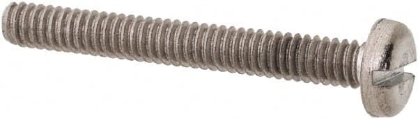 Value Collection - M2x0.40 Metric Coarse, 16mm Length Under Head Slotted Drive Machine Screw - Pan Head, Grade 18-8 & A2 Stainless Steel, Uncoated, Without Washer - Exact Tooling