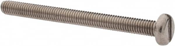 Value Collection - M3x0.50 Metric Coarse, 35mm Length Under Head Slotted Drive Machine Screw - Pan Head, Grade 18-8 & A2 Stainless Steel, Uncoated, Without Washer - Exact Tooling