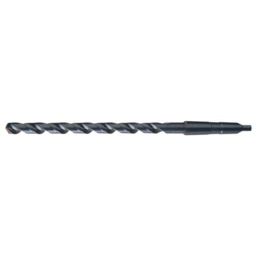 31/64 RHS / RHC HSS 118 Degree Notched Point Extra Length Taper Shank Drill - Steam Oxide - Exact Tooling