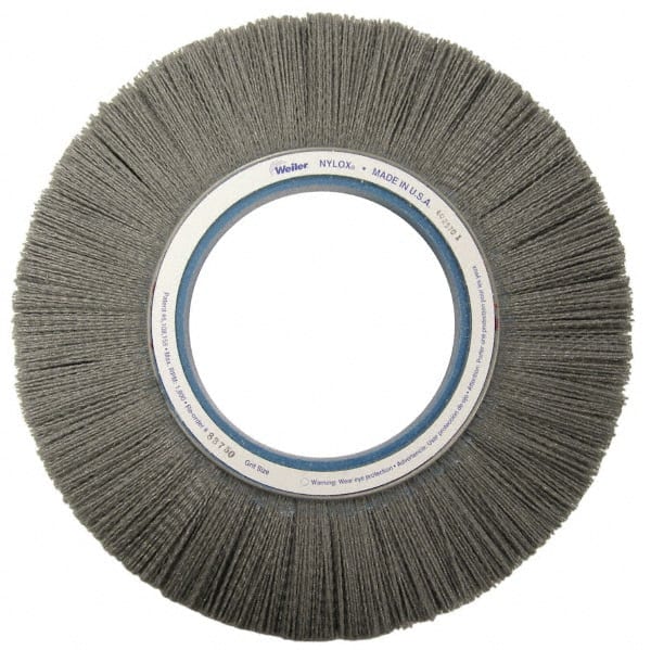 Weiler - 12" OD, Crimped Nylon Wheel Brush - 1-1/8" Face Width, 2-3/4" Trim Length, 0.04" Filament Diam, 1,800 RPM - Exact Tooling
