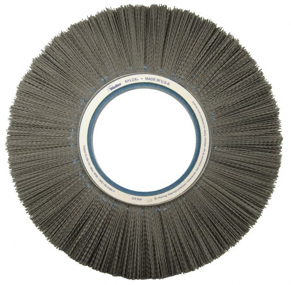 Weiler - 14" OD, Crimped Nylon Wheel Brush - 1-1/8" Face Width, 3-3/4" Trim Length, 0.022" Filament Diam, 1,800 RPM - Exact Tooling
