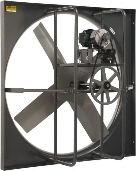 Americraft - 36" Blade, Belt Drive, 1 hp, 13,174 CFM, Explosion Proof Exhaust Fan - 42-1/2" Opening Height x 42-1/2" Opening Width, 16/8 Amp, 115/230 Volt, 1 Speed, Single Phase - Exact Tooling