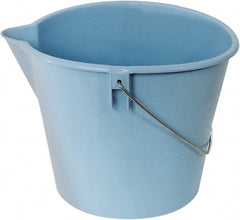 Ability One - 10 Qt, Plastic Round Blue Single Pail with Pour Spout - Handle Included - Exact Tooling