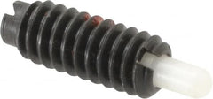 Jergens - 1/4-20, 5/8" Thread Length, 3/16" Plunger Projection, Steel Threaded Spring Plunger - 0.119" Max Plunger Diam, 5/8" Plunger Length, 0.3 Lb Init End Force, 3.5 Lb Final End Force - Exact Tooling