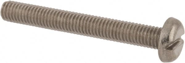 Value Collection - M5x0.80 Metric Coarse, 40mm Length Under Head Slotted Drive Machine Screw - Pan Head, Grade 18-8 & A2 Stainless Steel, Uncoated, Without Washer - Exact Tooling