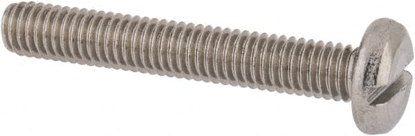 Value Collection - M6x1.00 Metric Coarse, 40mm Length Under Head Slotted Drive Machine Screw - Pan Head, Grade 18-8 & A2 Stainless Steel, Uncoated, Without Washer - Exact Tooling