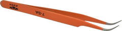 Aven - 4-1/2" OAL 7-SA Color Coded Precision Tweezers - Stainless Steel, 7-SA Pattern - Exact Tooling